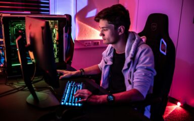 boy using the computer