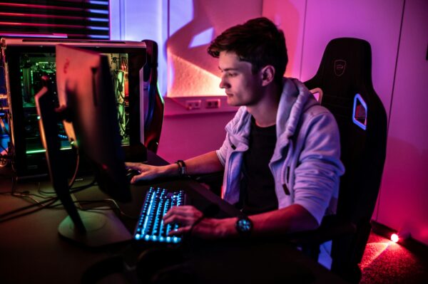 boy using the computer